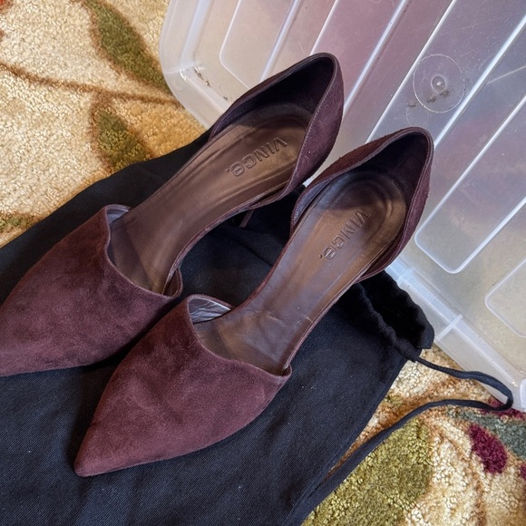 Vince Women's Rich Brown Suede Heels - Picture 2 of 9